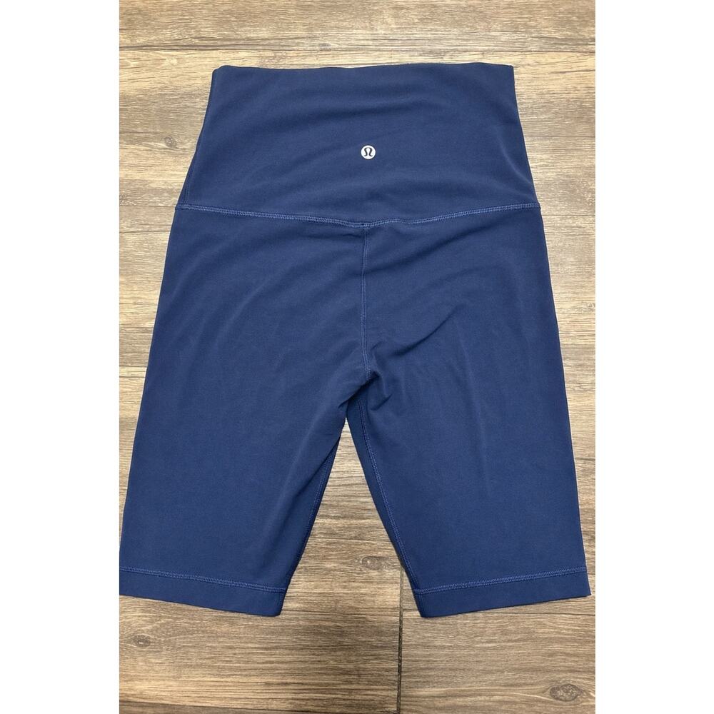 Lululemon Align Super High Rise 10” Biker Shorts Navy Blue Sz 6 Nulu Gym Active - Picture 3 of 7
